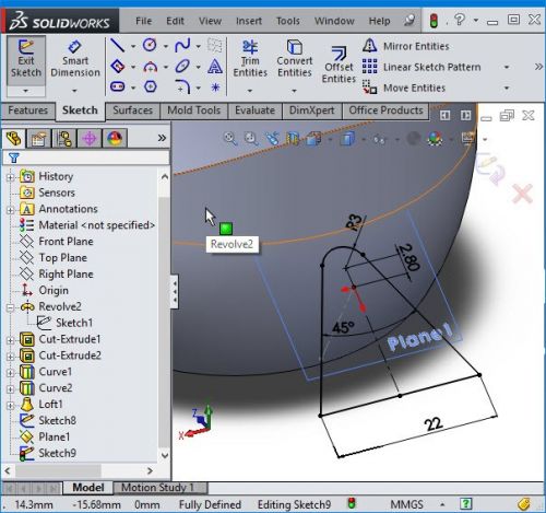 آموزش ترسیم بطری نوشابه در سالیدورک